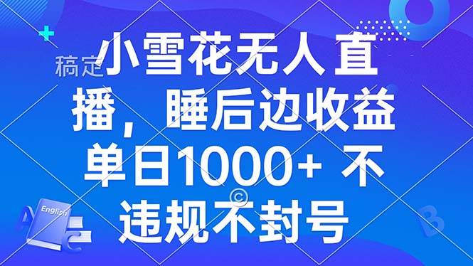 小雪花无人直播 睡后收益单日1000+ 零粉丝新号开播 不违规 看完就会-舜爸的藏宝库