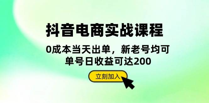 抖音 电商实战课程：从账号搭建到店铺运营，全面解析五大核心要素-舜爸的藏宝库