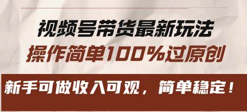 视频号带货最新玩法，操作简单100%过原创，新手可做收入可观，简单稳定！-舜爸的藏宝库