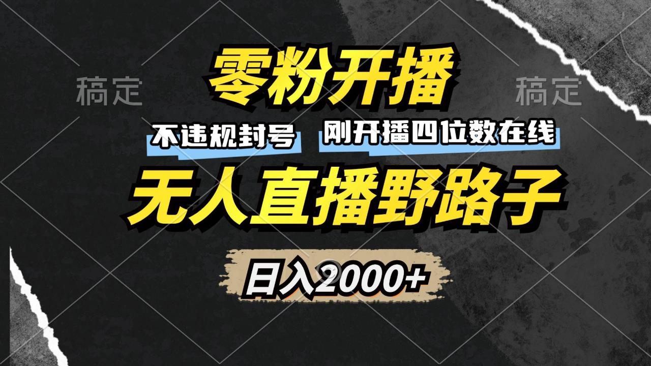 零粉开播，无人直播野路子，日入2000+，不违规封号，躺赚收益！-舜爸的藏宝库