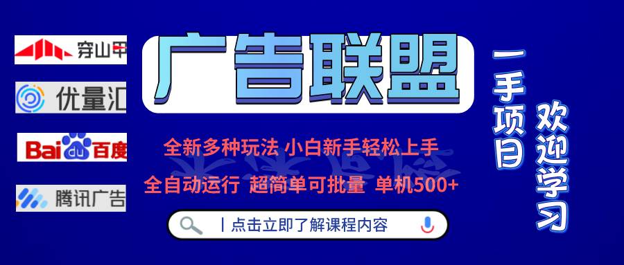 广告联盟 全新多种玩法 单机500+ 全自动运行 可批量运行-舜爸的藏宝库