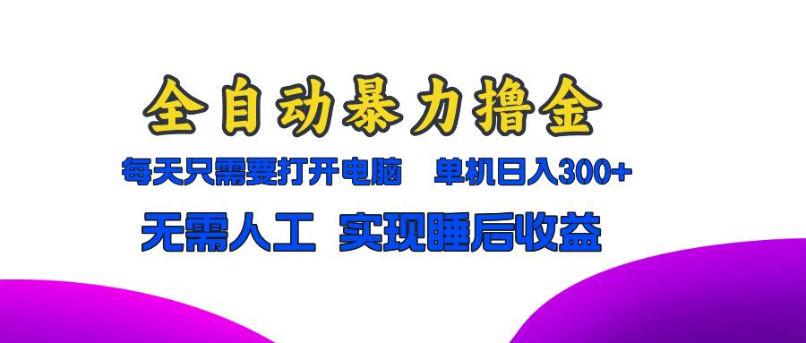 全自动暴力赚钱：打开电脑即可日入300+，轻松实现睡后收益！-舜爸的藏宝库