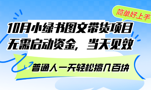 小红书图文带货项目：无需启动资金，轻松日赚几百，快速见效！-舜爸的藏宝库