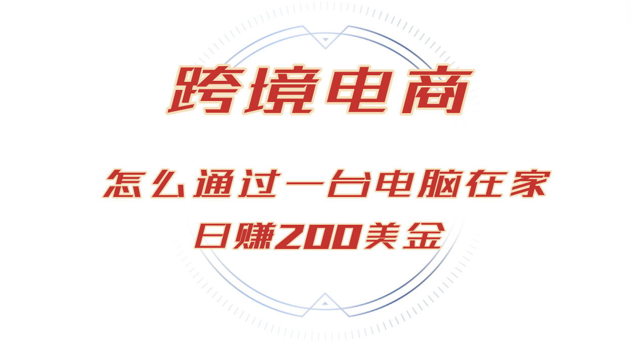 在家通过电脑赚钱：日赚200美元的跨境电商秘笈，货品畅销全球！-舜爸的藏宝库