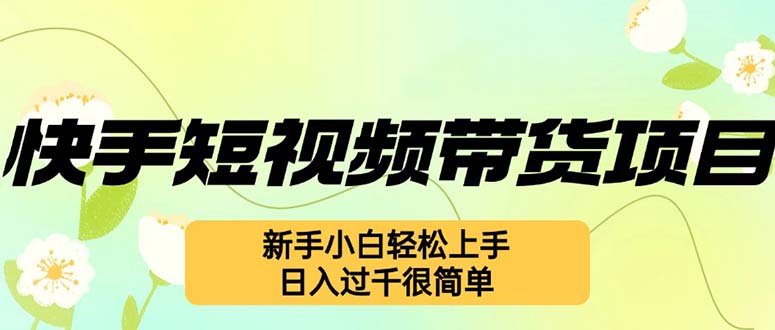 快手短视频带货新玩法：新手轻松上手，日入千元不再难！-舜爸的藏宝库
