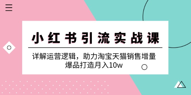 小红书引流实战指南：深度解析运营逻辑，助力淘宝天猫月入10W的爆品策略!-舜爸的藏宝库