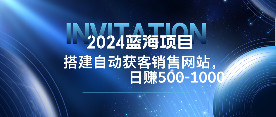 2024蓝海项目：构建销售网站，实现每日500-1000元自动获客-舜爸的藏宝库
