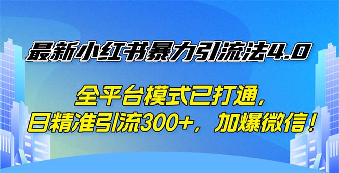 小红书暴力引流法4.0：全平台通用，日引流精准300+-舜爸的藏宝库