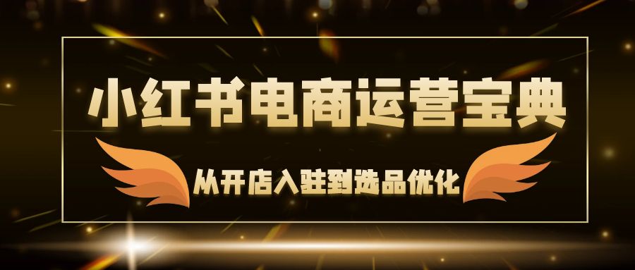 小红书电商运营全攻略：从开店入驻到选品优化，一站式解决电商难题-舜爸的藏宝库
