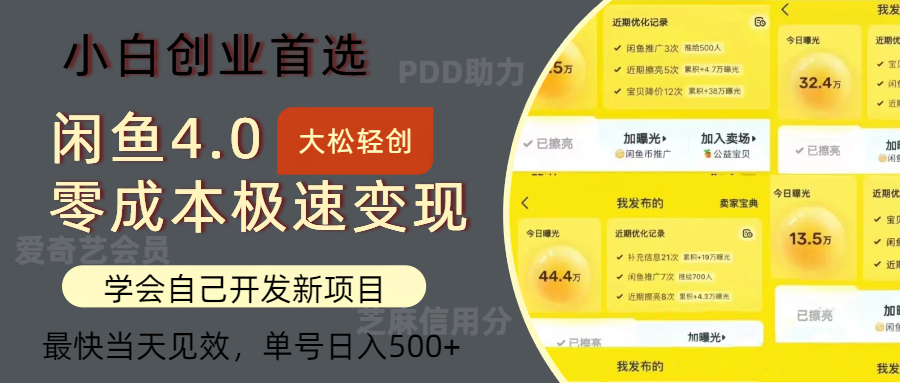 闲鱼零成本极速变现：多种方式，单号日入500+的最新玩法-舜爸的藏宝库