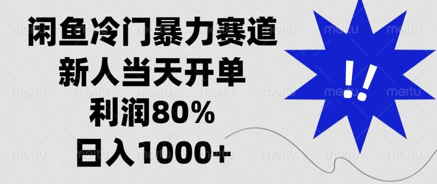 闲鱼冷门暴力赛道，新人当天开单，利润80%，日入1000+-舜爸的藏宝库