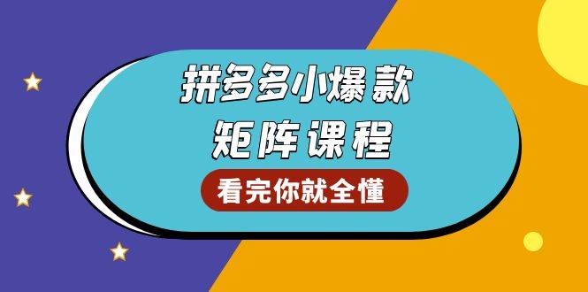 拼多多爆款矩阵课程：教你测出店铺爆款，优化销量，提升GMV，打造爆款群-舜爸的藏宝库